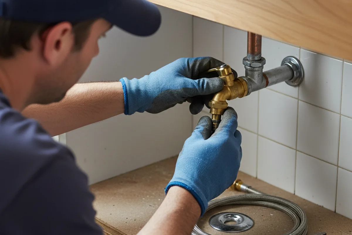 Shutoff valve and fitting work during Emergency Plumbing in Minden